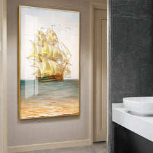 Vertical Sailing Wall Painting