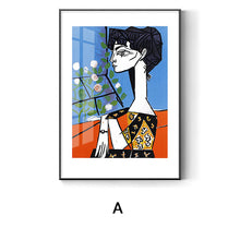 Red Blue Distorted Figure Painting