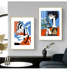 Red Blue Distorted Figure Painting