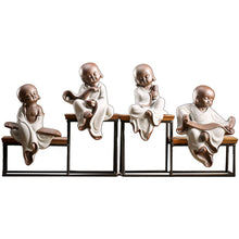 Creative Chinese ceramic little monk crafts porch Bogu rack decoration Zen home decoration study decoration | - Decorfur