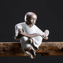 Creative Chinese ceramic little monk crafts porch Bogu rack decoration Zen home decoration study decoration | - Decorfur