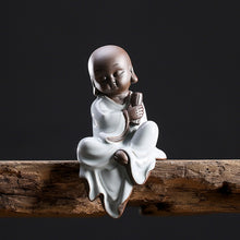 Creative Chinese ceramic little monk crafts porch Bogu rack decoration Zen home decoration study decoration | - Decorfur