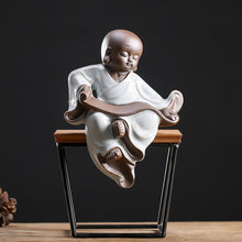 Creative Chinese ceramic little monk crafts porch Bogu rack decoration Zen home decoration study decoration | - Decorfur