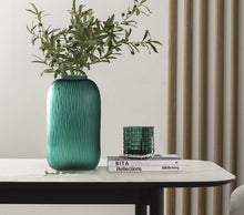 Malachite Green Glass Vase