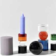 Mosaic Crystal Glass Candlestick