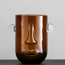 Three-dimensional Face Glass Vase