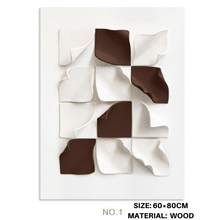 Curved Edged Maroon White Square Painting