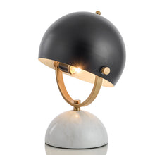 Hemispherical Black with White Marble Base Study Table | light - Decorfur