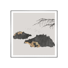 Gold and Black Cliff Painting