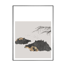 Gold and Black Cliff Painting