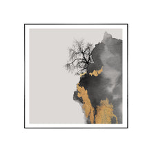 Gold and Black Cliff Painting