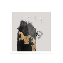 Gold and Black Cliff Painting