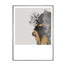 Gold and Black Cliff Painting