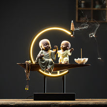 Ceramic Zen little monk lamp ring decor