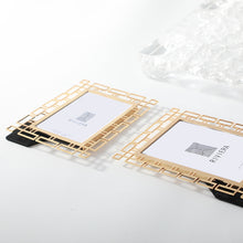 Golden Geometric Metal Photo Frame