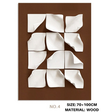 Curved Edged Maroon White Square Painting