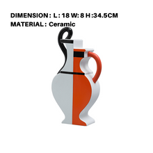 Tow Ear Orange White Vase