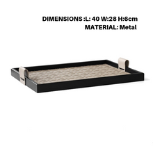 Black and Beige Woven Tray