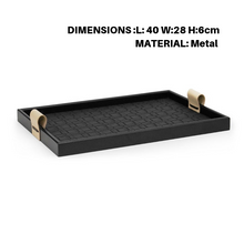 Black and Beige Woven Tray