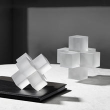 Three Dimensional Geometric Crystal Cross Bookend | bookend - Decorfur