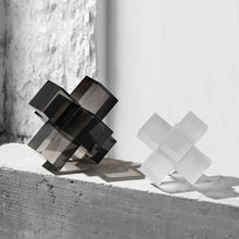 Three Dimensional Geometric Crystal Cross Bookend | bookend - Decorfur