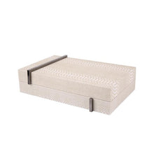 Beige and Grey Leather Patterned Jewelry Box | JEWELLERY BOXES - Decorfur