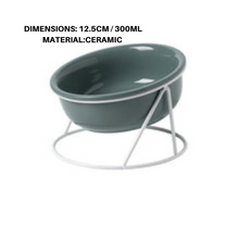 Double Food Bowl With Stand