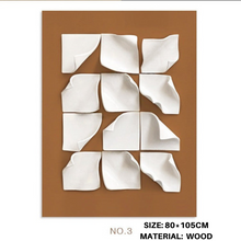 Curved Edged Maroon White Square Painting