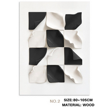 Curved Edged Maroon White Square Painting