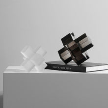Three Dimensional Geometric Crystal Cross Bookend | bookend - Decorfur