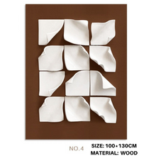 Curved Edged Maroon White Square Painting
