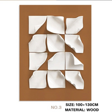 Curved Edged Maroon White Square Painting