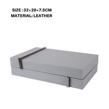 Beige and Grey Leather Patterned Jewelry Box