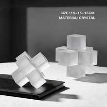 Three Dimensional Geometric Crystal Cross Bookend