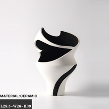 Black and White Swirl Vase