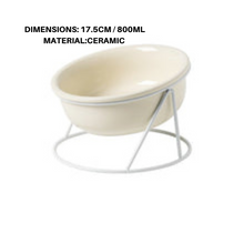 Double Food Bowl With Stand