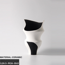 Black and White Swirl Vase