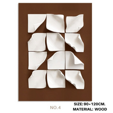 Curved Edged Maroon White Square Painting
