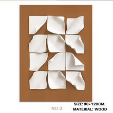 Curved Edged Maroon White Square Painting