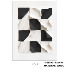 Curved Edged Maroon White Square Painting