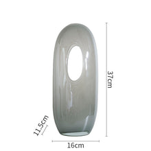 Oval Blue Glass Vase