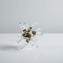 Golden Criss Cross Glass Decor