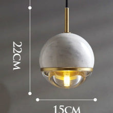 Marble Gold and Glass Pendant Light