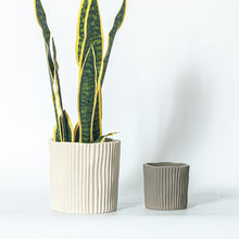 Wavy Ribbed Cement Planter