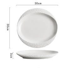 Hammered Edge White Serving Plates