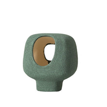 Rustic Brown and Green Hole Vase