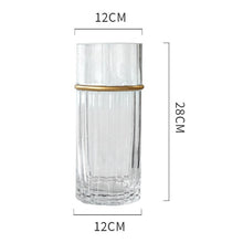 Grey Straight Vase with Golden Rim