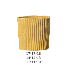 Wavy Ribbed Cement Planter