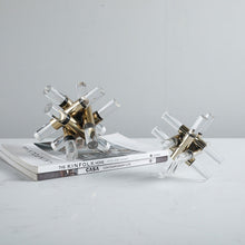 Golden Criss Cross Glass Decor
