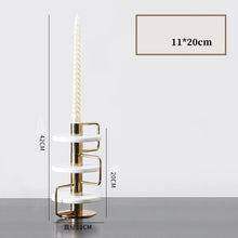 Golden Metal Marble Ring Candle Stand